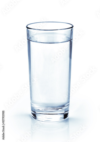 Glass of water isolated on white background.