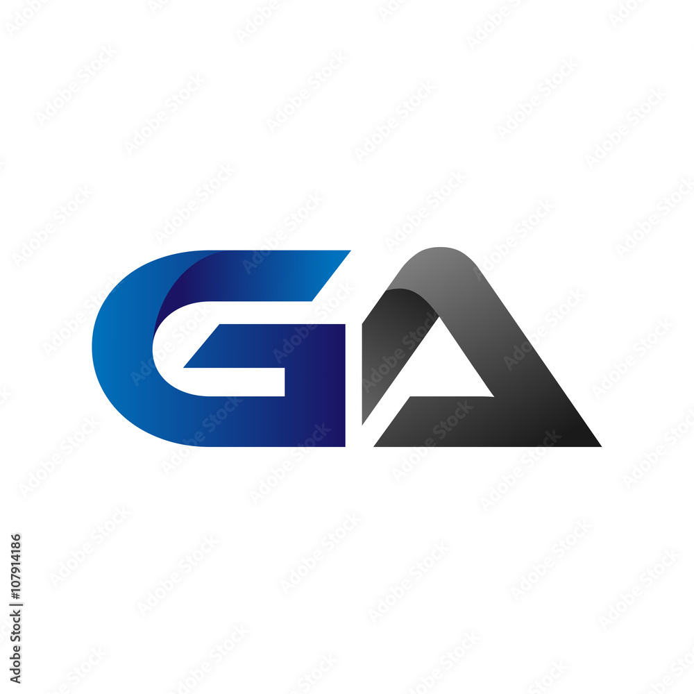 Modern Simple Initial Logo Vector Blue Grey ga Modern Simple Initial Logo Vector Blue Grey ga