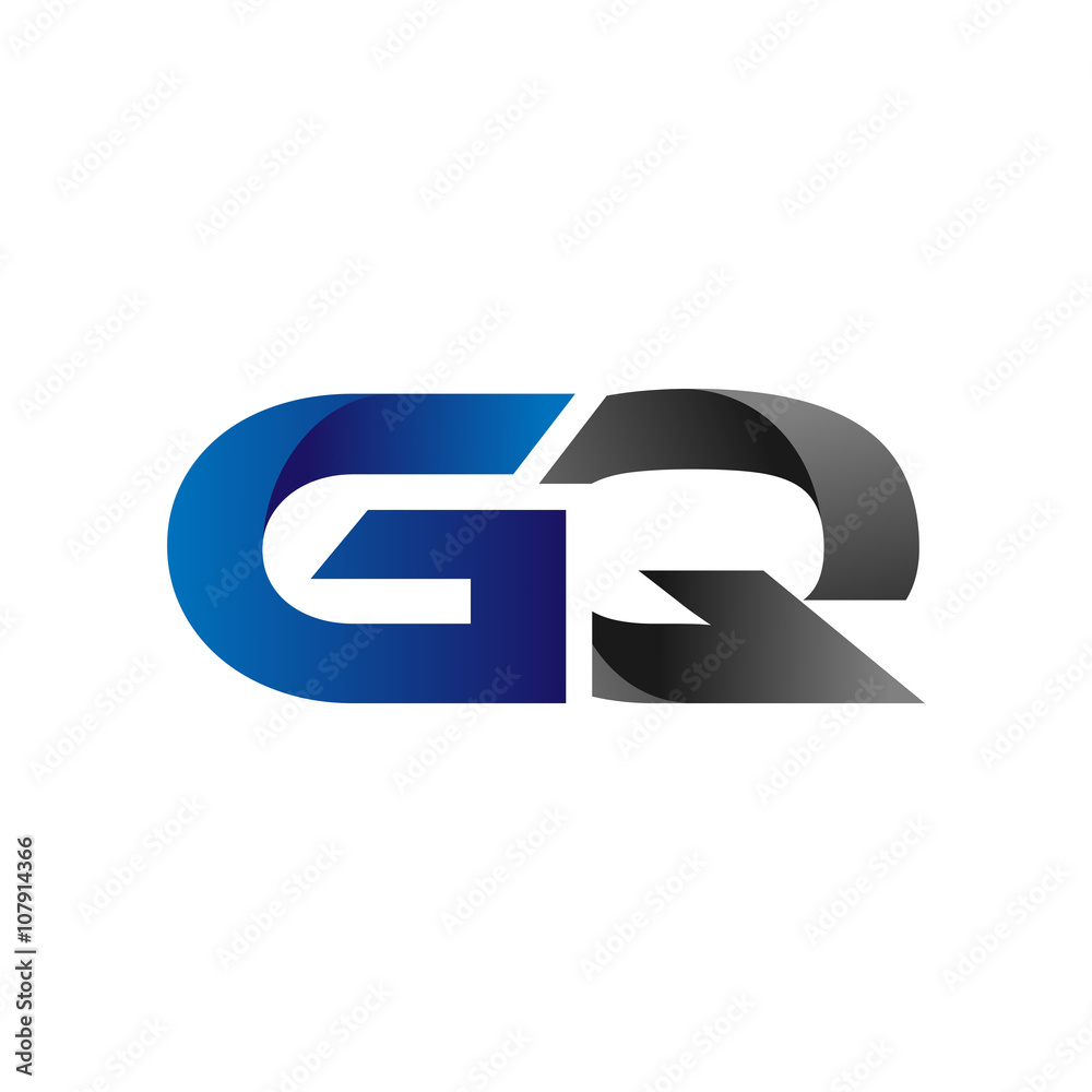 Modern Simple Initial Logo Vector Blue Grey gq Modern Simple Initial Logo Vector Blue Grey gq