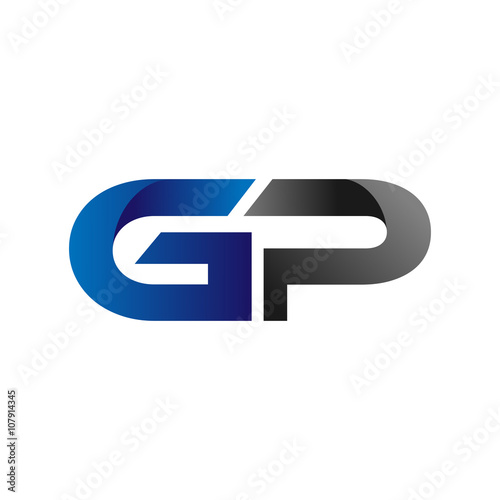Modern Simple Initial Logo Vector Blue Grey gp