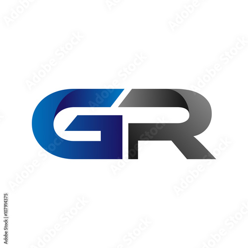 Modern Simple Initial Logo Vector Blue Grey gr