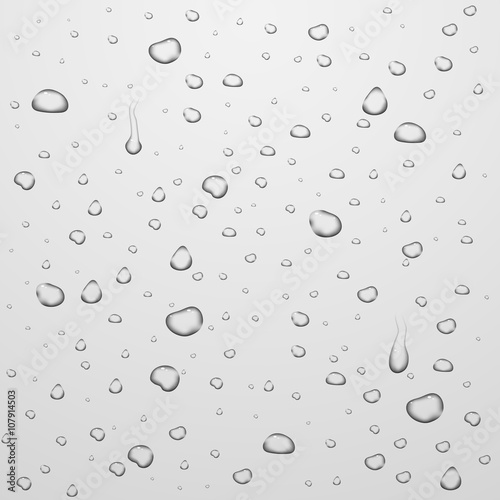 Vector backgrounds with water drops on glass. Water liquid drop, drop transparent, clean rain drop illustration