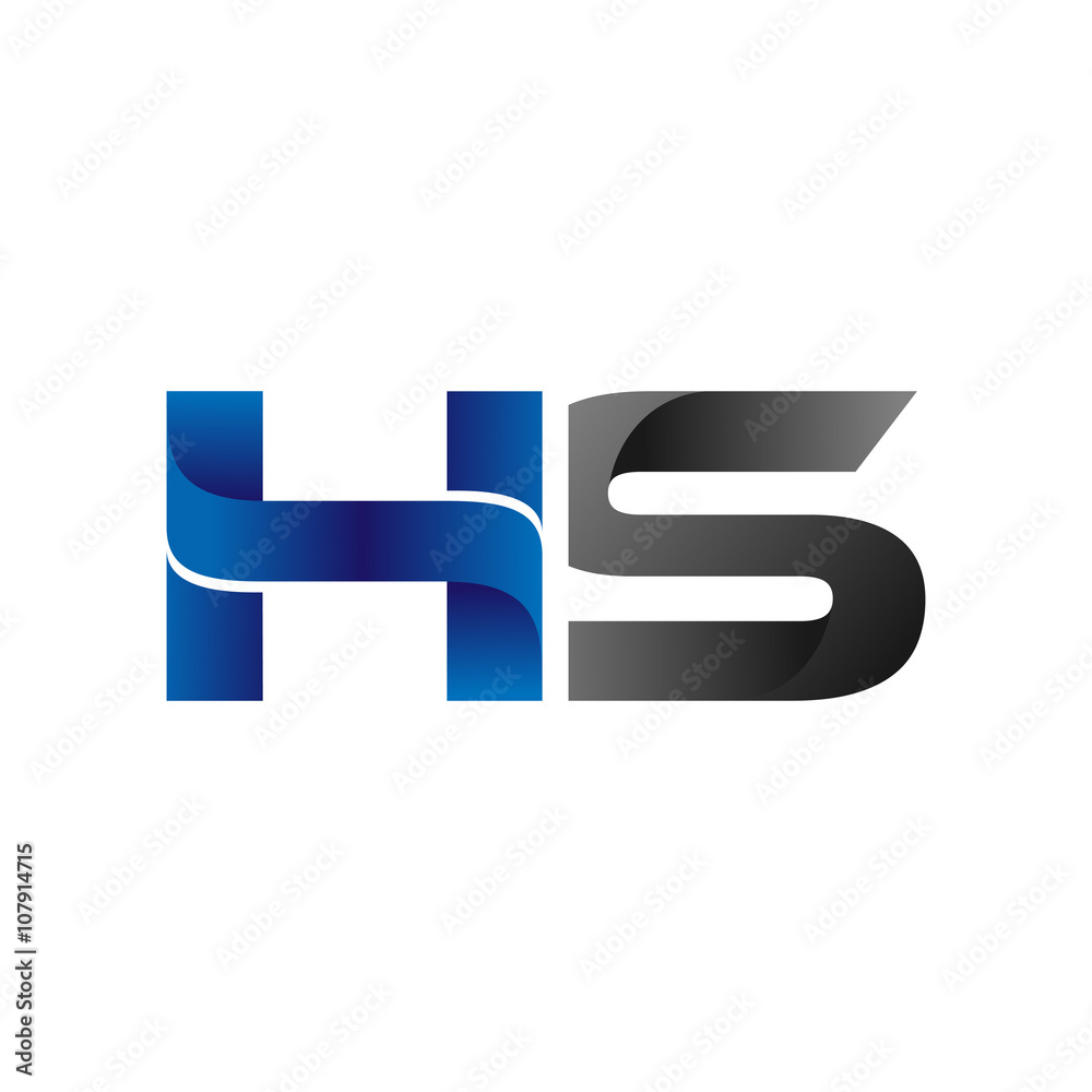 Modern Simple Initial Logo Vector Blue Grey hs Modern Simple Initial Logo Vector Blue Grey hs