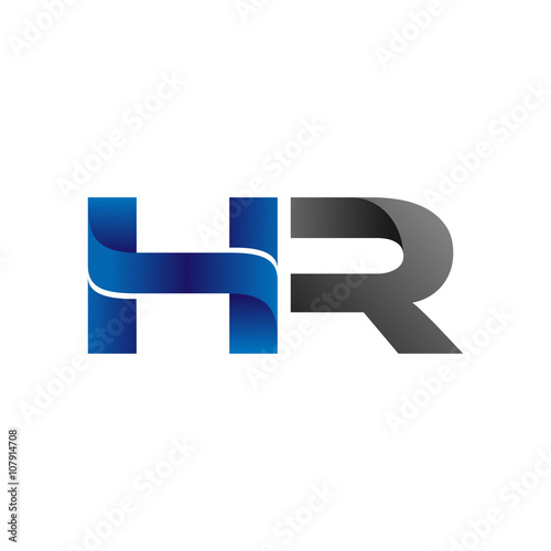Modern Simple Initial Logo Vector Blue Grey hr