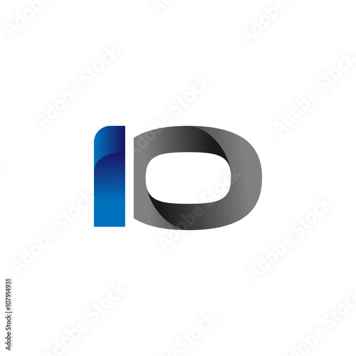 Modern Simple Initial Logo Vector Blue Grey io