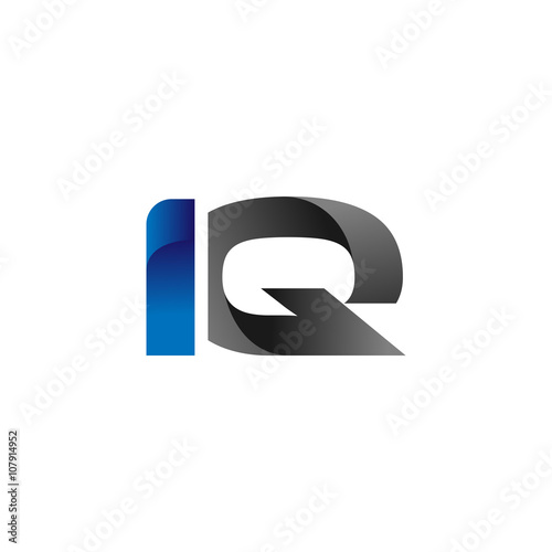 Modern Simple Initial Logo Vector Blue Grey iq