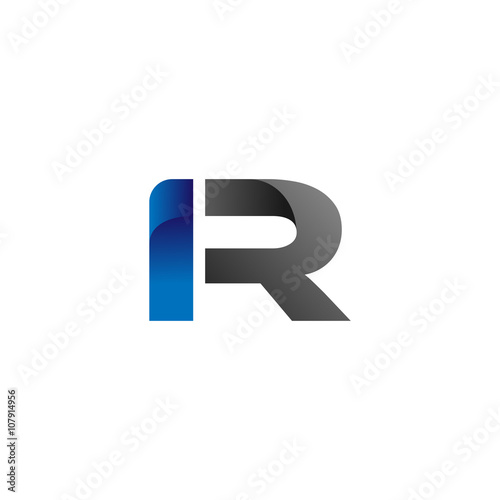 Modern Simple Initial Logo Vector Blue Grey ir
