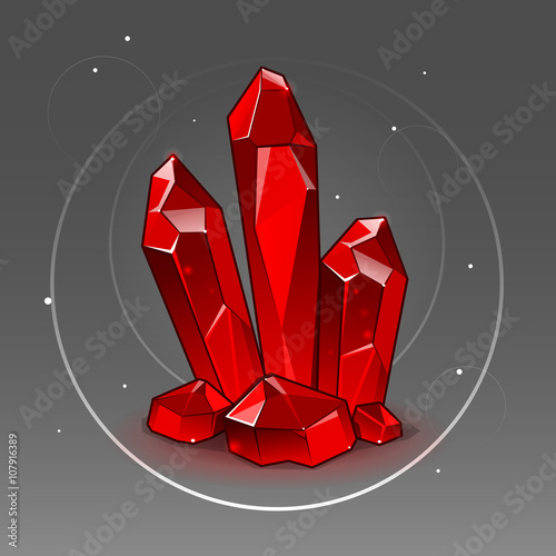 Illustration of red crystal set