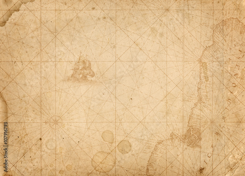 Naklejka stary tło mapy morskie skarb