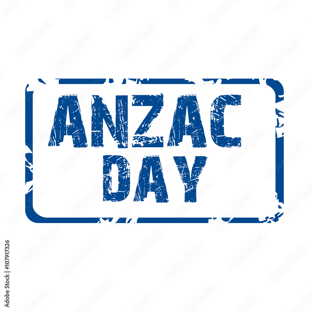 Fototapeta premium Vector illustration of a stamp for Happy Anzac Day.