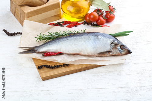 Herring with onion and rosemary