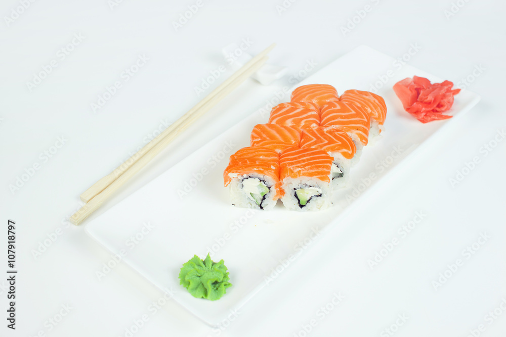 Sushi and rolls. Sushi and rolls.