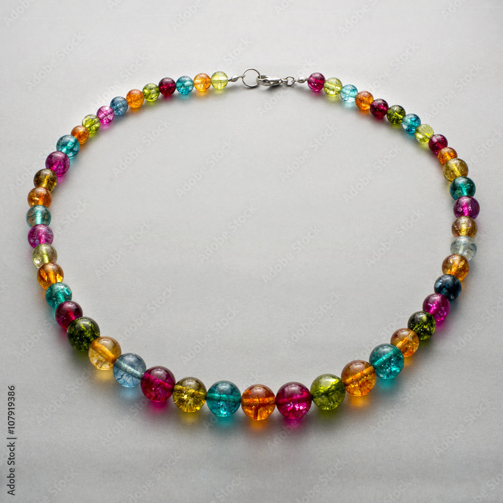 Fototapeta premium Handmade necklace made of colorful beads