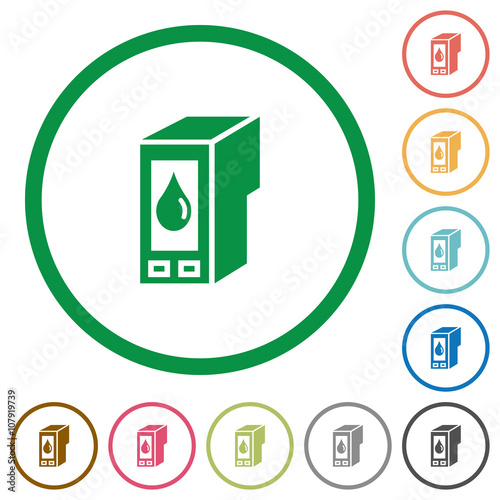 Ink cartridge outlined flat icons