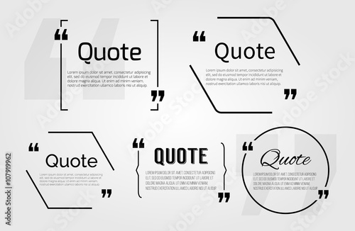 Quote blanks templates with text bubble with Commas. Vector Empty template for note,message, comment. Dialog box. Quote bubble, Quote design, quoting box. Quote form. White quote blank icon isolated