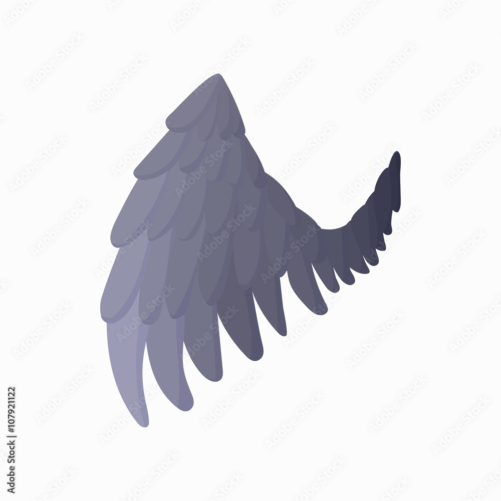 Eagle wing icon, cartoon style