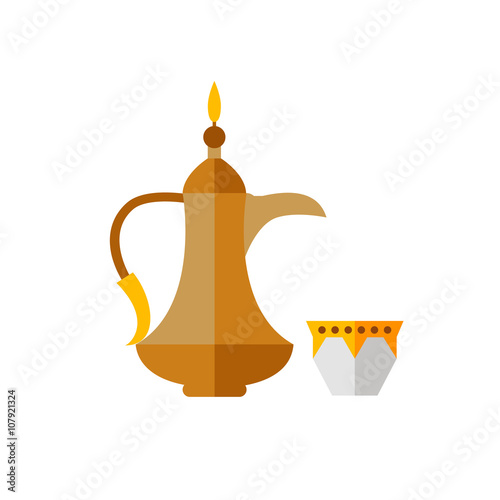 Arabic coffee pot with cup icon