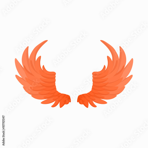 Pair of fire wings icon, cartoon style