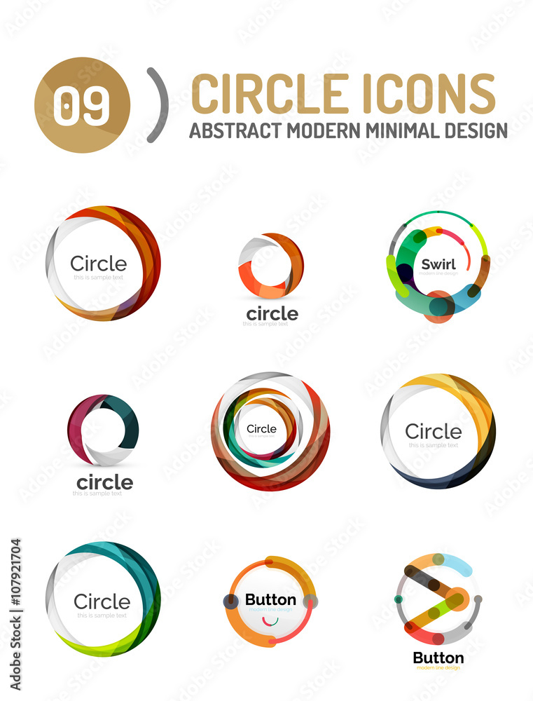 Set of various circle logos Set of various circle logos