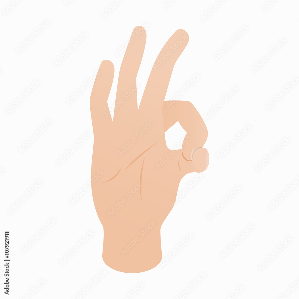 Ok gesture icon, isometric 3d style Ok gesture icon, isometric 3d style