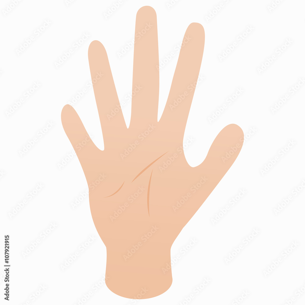 Five fingers of hand icon, isometric 3d style Five fingers of hand icon, isometric 3d style