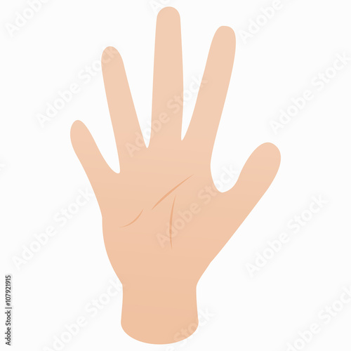 Five fingers of hand icon, isometric 3d style