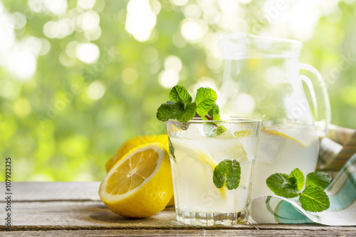 Fresh lemonade in glasses
