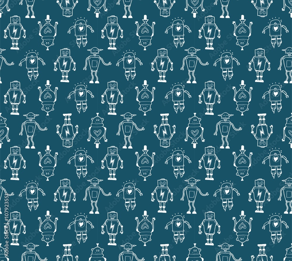 Robots seamless pattern