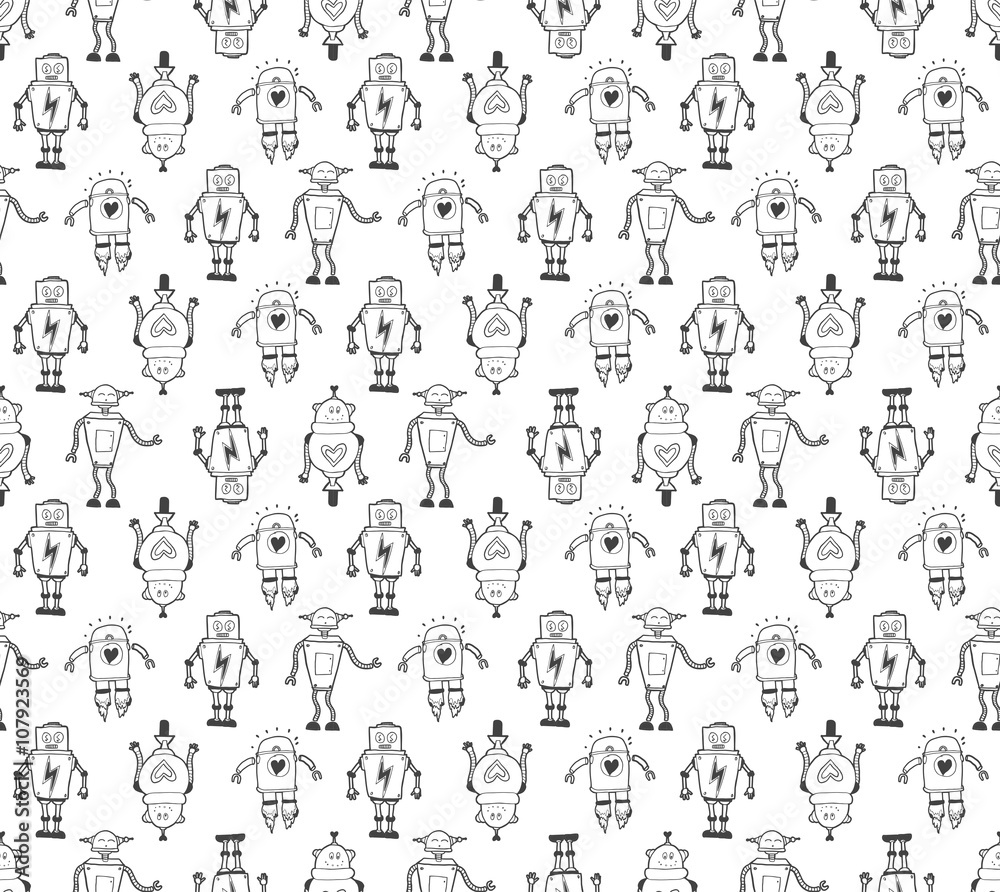 Robots seamless pattern