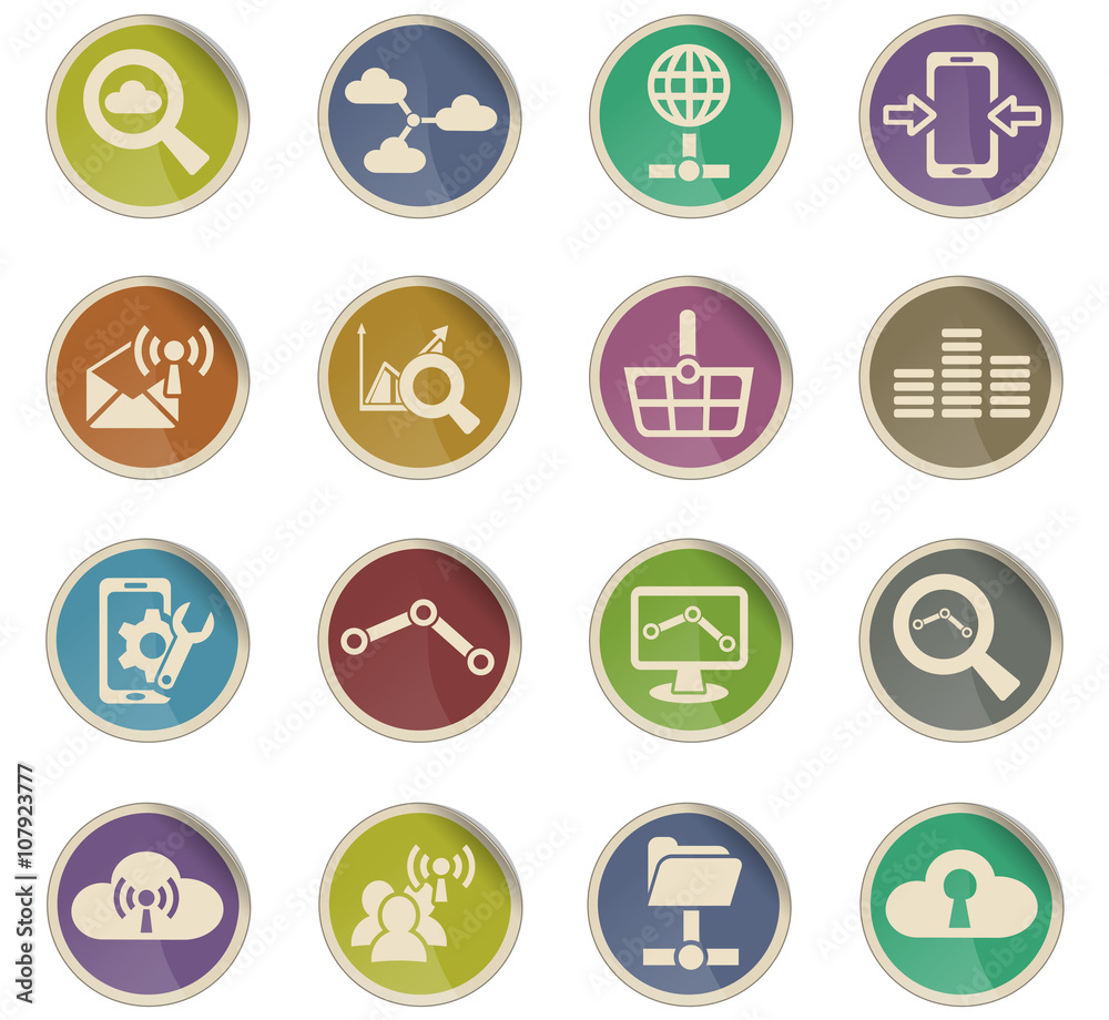 data analytic and social network icon set