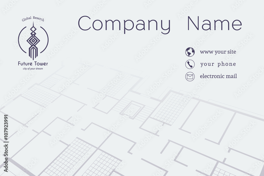 Fototapeta premium Vector Architectural Business Card