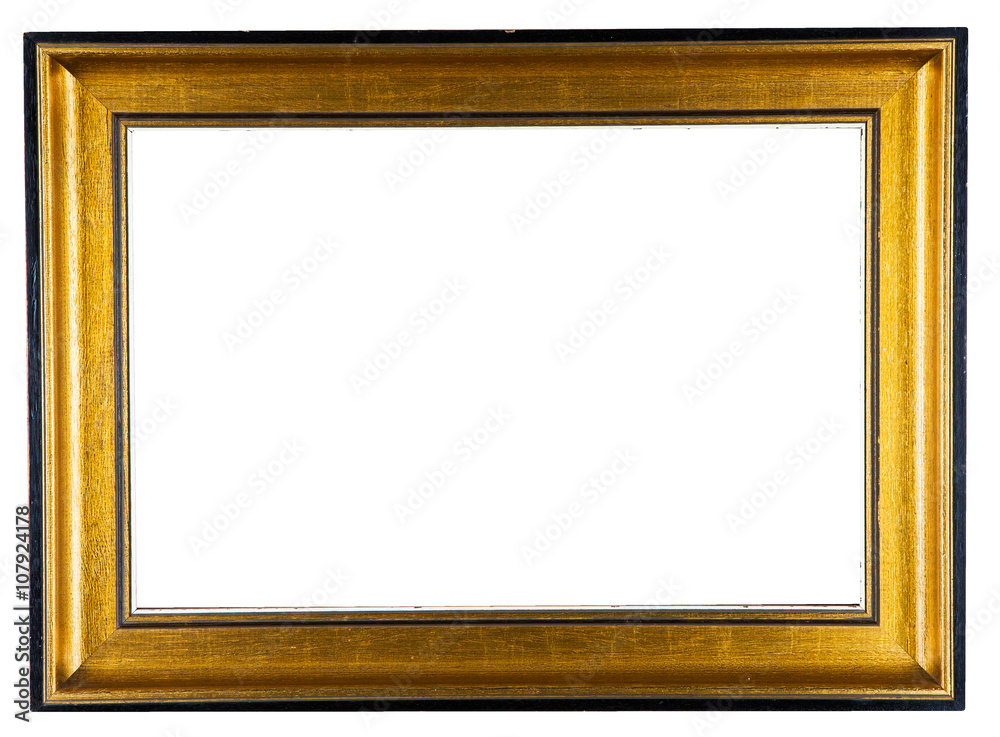 golden decorative frame isolated on white golden decorative frame isolated on white