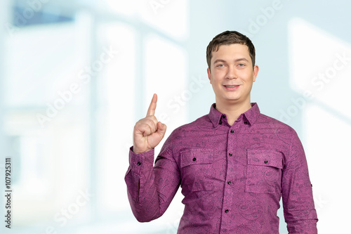 Businessman pointing copy space