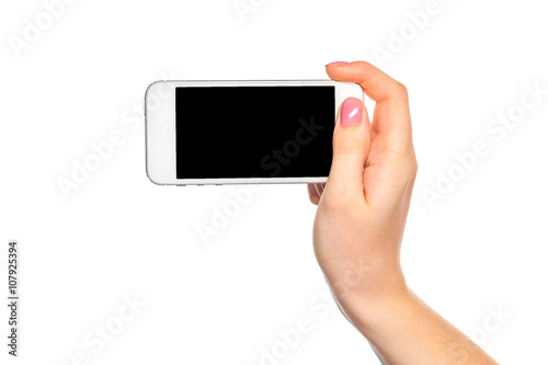 Woman holding mobile phone