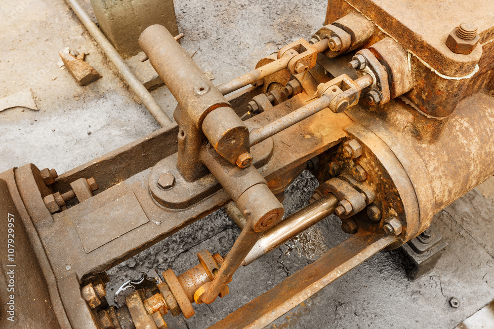 Industrial pipe valves Control system in the old steel mill Industrial pipe valves Control system in the old steel mill