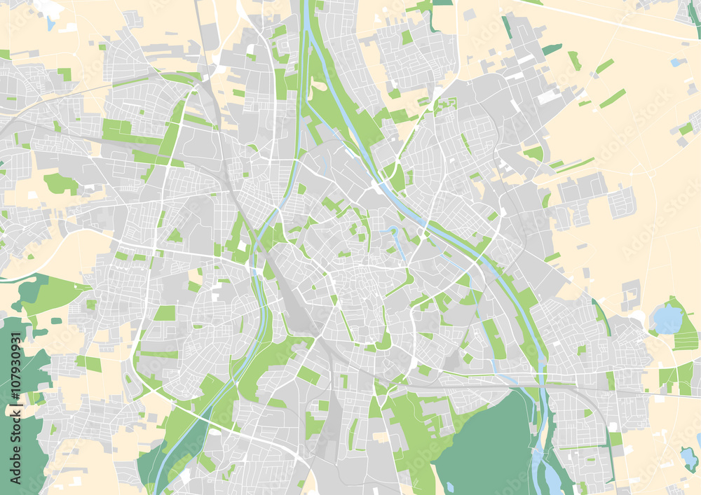 Vektor Stadtplan von Augsburg