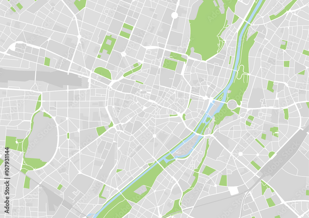 Naklejka premium Mapa miasta wektor Monachium