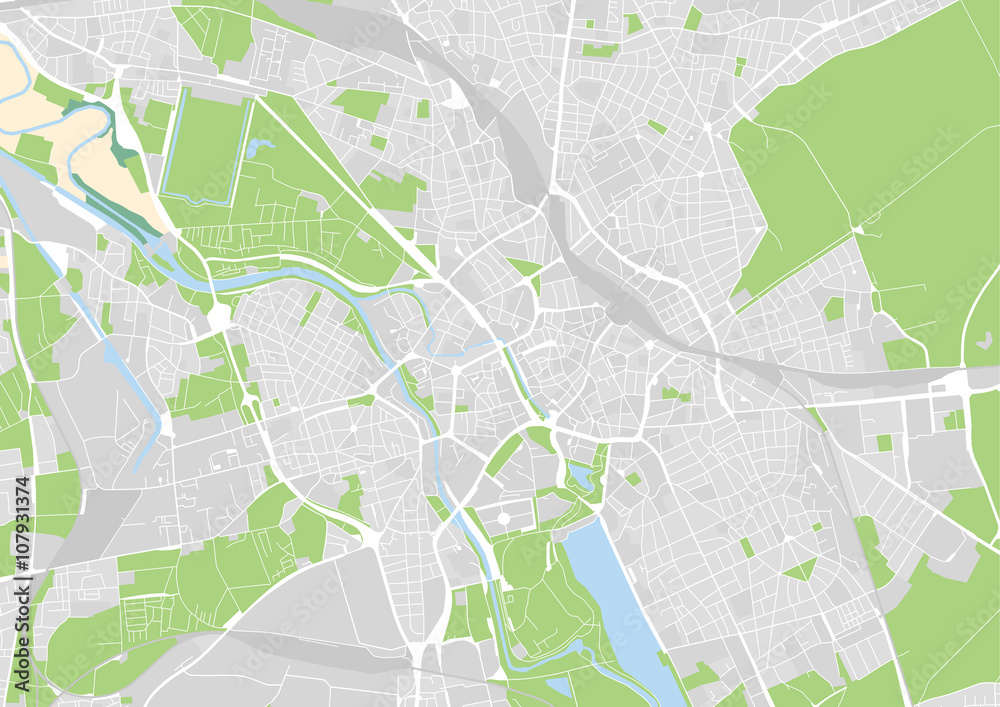 Vektor Stadtplan von Hannover