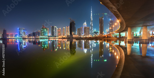 Dubai Downtown Colorful Reflection