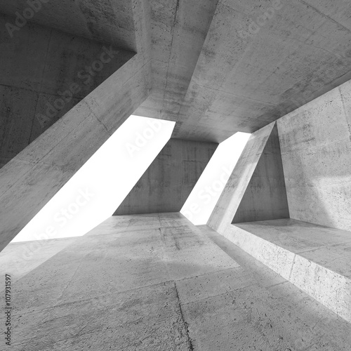 Abstract square 3d empty concrete interior