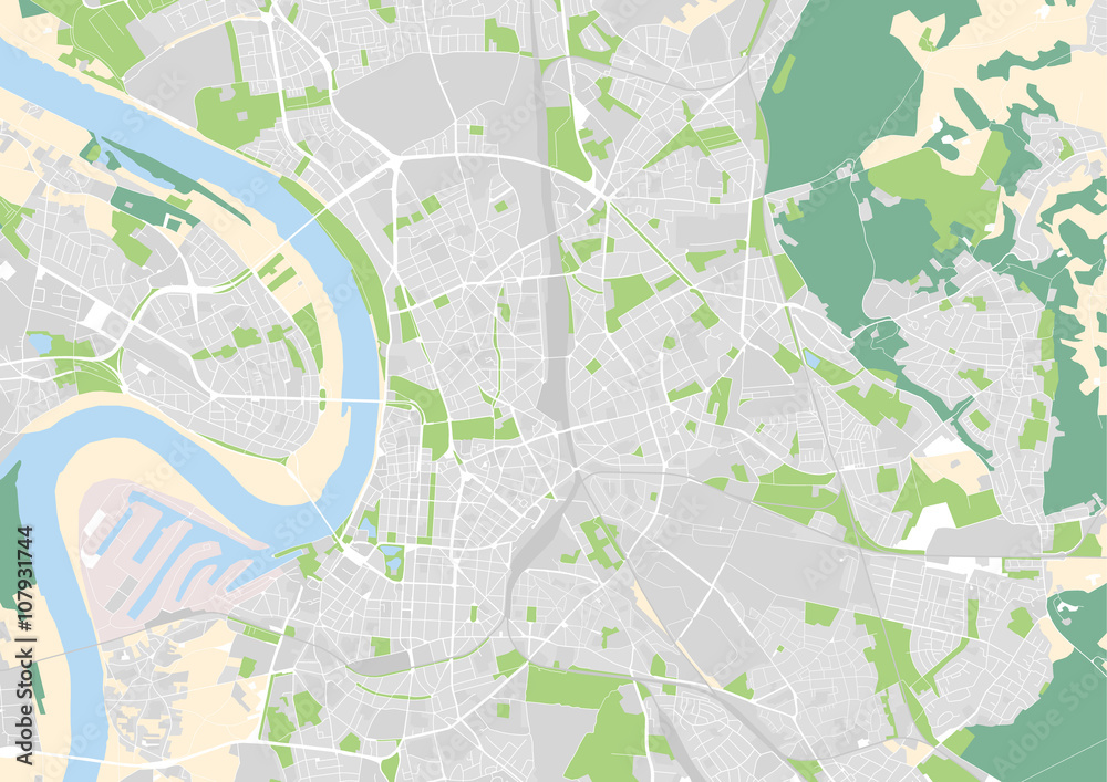 Obraz premium Vektor Stadtplan von Düsseldorf