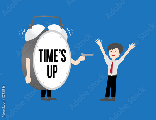 Business workforce Concept. time's up clock Stock Vector