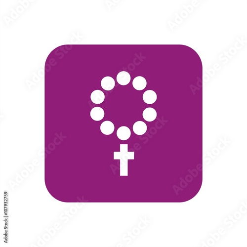 Icono de rosario. Cuentas de rosario para la oración de católicos