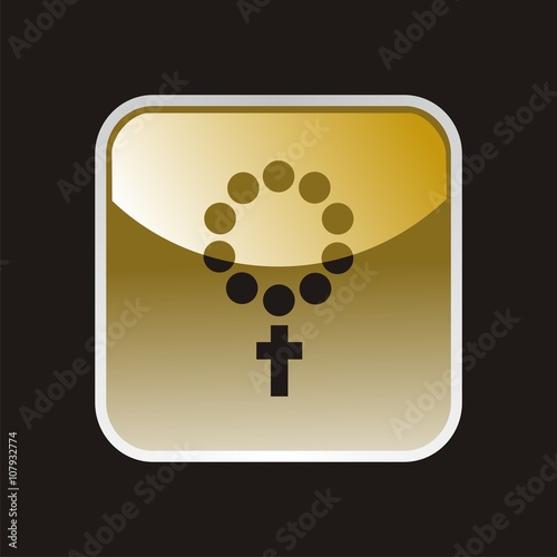 Icono de rosario. Cuentas de rosario para la oración de católicos