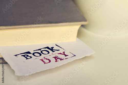 book and text book day in a piece of paper