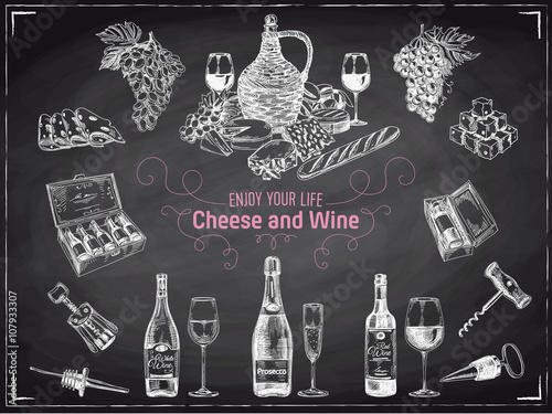 Wine Vector hand drawn illustration