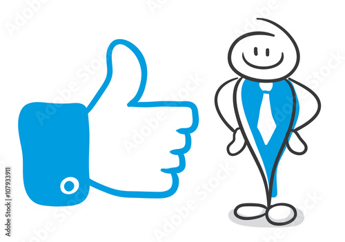 Stick Figure Series Blue / Like