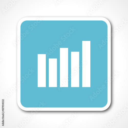 graph blue flat design vector web icon 