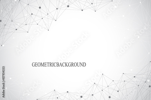 Geometric abstract background with connected line and dots. Vector illustration