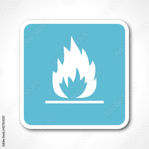 flame blue flat design vector web icon 